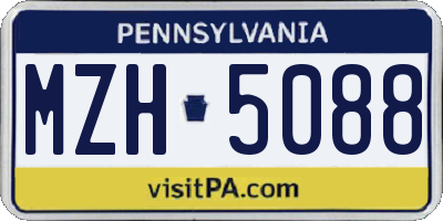 PA license plate MZH5088