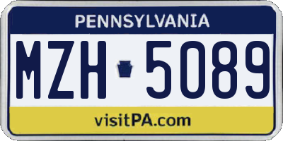 PA license plate MZH5089