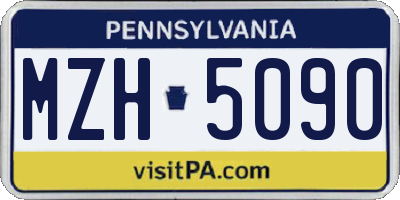 PA license plate MZH5090