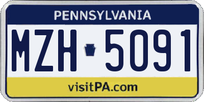 PA license plate MZH5091