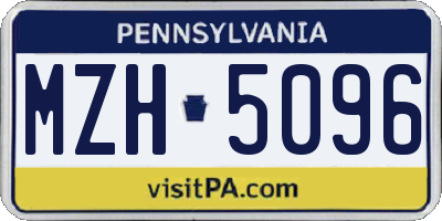PA license plate MZH5096