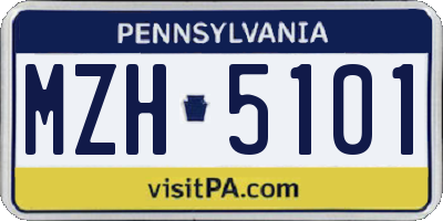 PA license plate MZH5101