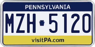 PA license plate MZH5120