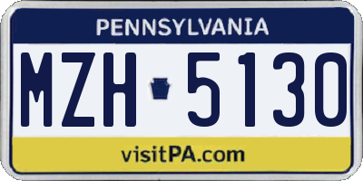 PA license plate MZH5130