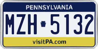 PA license plate MZH5132