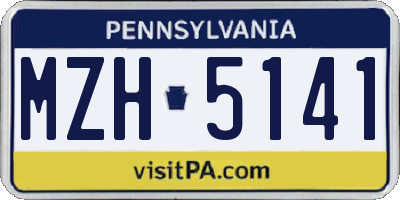 PA license plate MZH5141