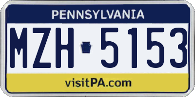 PA license plate MZH5153
