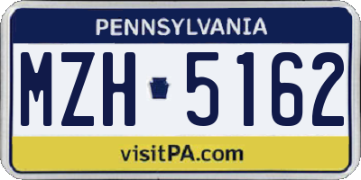 PA license plate MZH5162