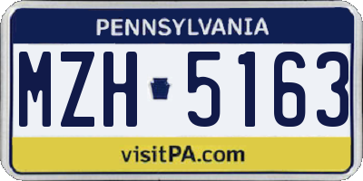 PA license plate MZH5163