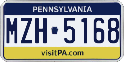PA license plate MZH5168