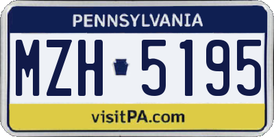 PA license plate MZH5195