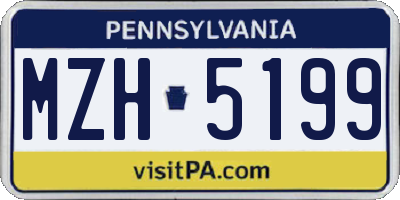 PA license plate MZH5199
