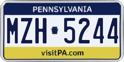 PA license plate MZH5244