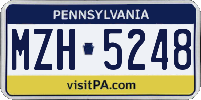 PA license plate MZH5248