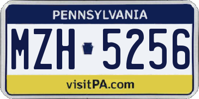 PA license plate MZH5256