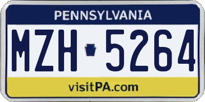 PA license plate MZH5264