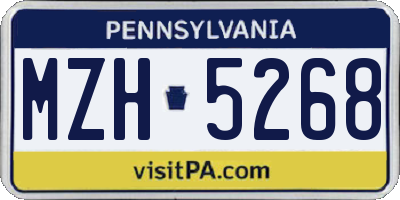 PA license plate MZH5268