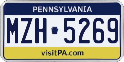 PA license plate MZH5269
