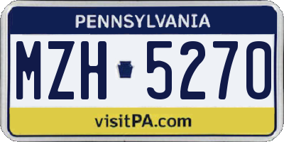 PA license plate MZH5270