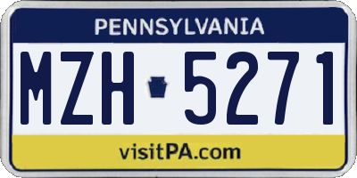 PA license plate MZH5271