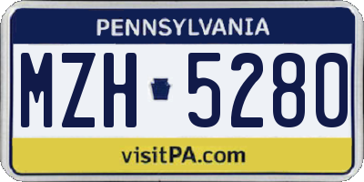 PA license plate MZH5280