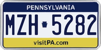 PA license plate MZH5282
