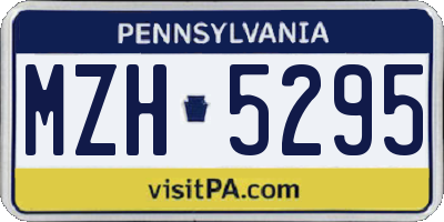 PA license plate MZH5295