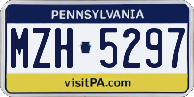 PA license plate MZH5297