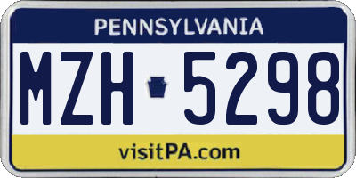 PA license plate MZH5298