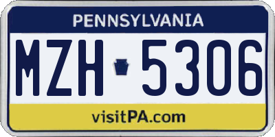 PA license plate MZH5306