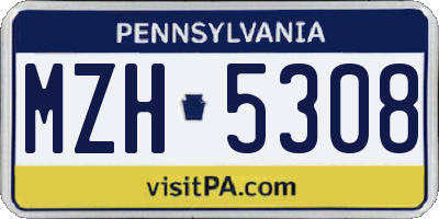 PA license plate MZH5308