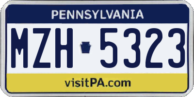 PA license plate MZH5323