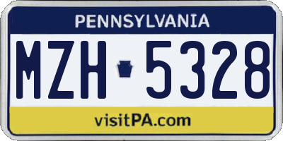 PA license plate MZH5328