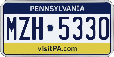 PA license plate MZH5330