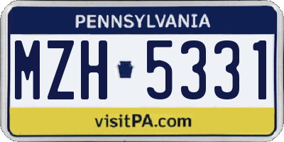 PA license plate MZH5331
