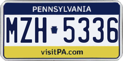 PA license plate MZH5336