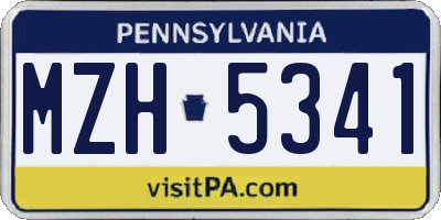PA license plate MZH5341