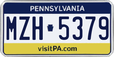 PA license plate MZH5379