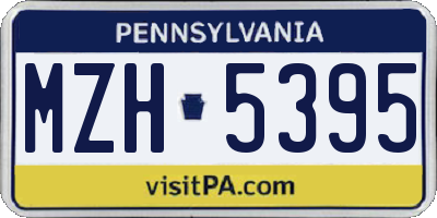 PA license plate MZH5395
