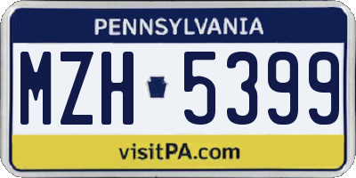 PA license plate MZH5399