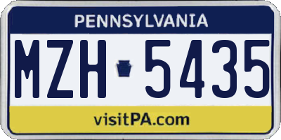 PA license plate MZH5435