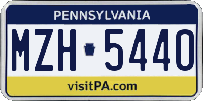 PA license plate MZH5440