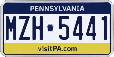 PA license plate MZH5441