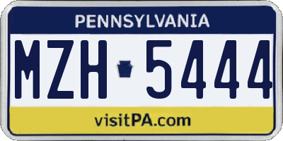 PA license plate MZH5444