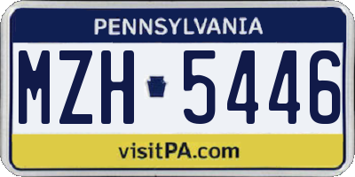 PA license plate MZH5446