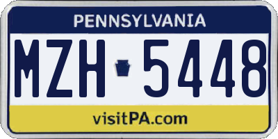 PA license plate MZH5448