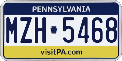PA license plate MZH5468