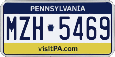 PA license plate MZH5469