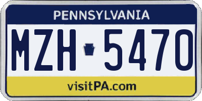 PA license plate MZH5470