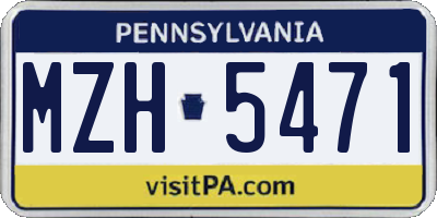 PA license plate MZH5471